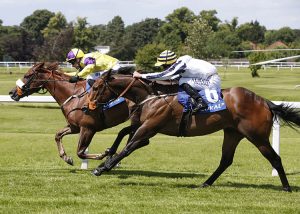 BRANDO and Tom Eaves Win the Coral Charge (Registered as The Sprint Stakes) for trainer Kevin Ryan in second Monsieur Joe and Adam Kirby for trainer Paul Midgley SANDOWN RACECOURSE 2ND JULY 2016 Pic: Louise Pollard/Racingfotos.com