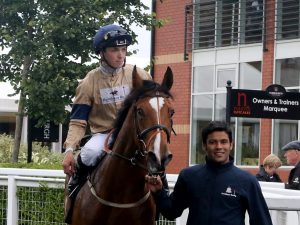 Fine Example being led into the winner's circle for the first time but hopefully not the last